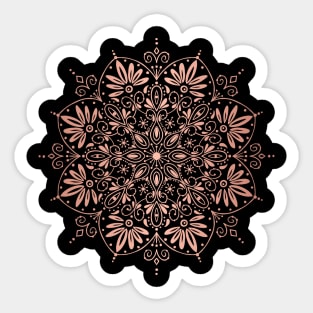 Peacock Mandala - Rose gold Palette Sticker